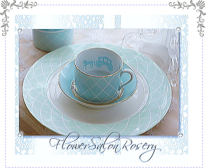 格子模様カップ＆ソーサー